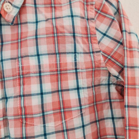 Janie and Jack Pink Plaid Long Sleeve Button Down Dress Shirt Toddler Boys 4 - Picture 5 of 9